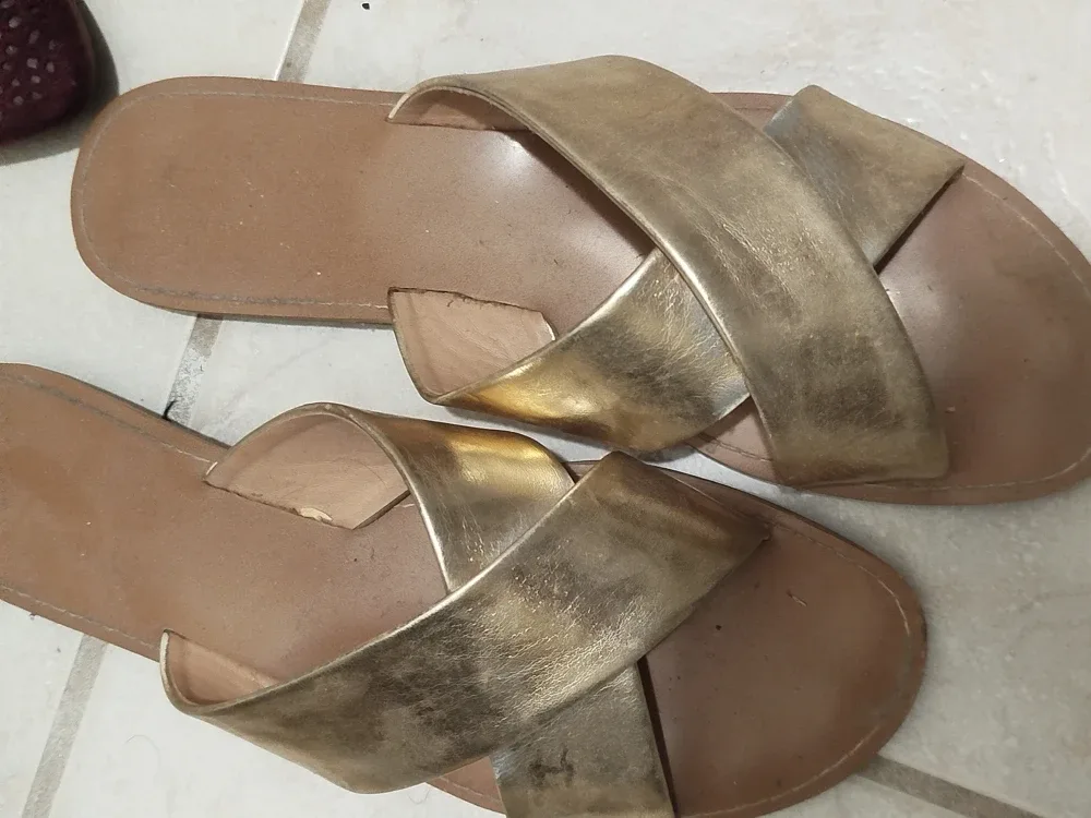 Gold Criss-Cross Sandals