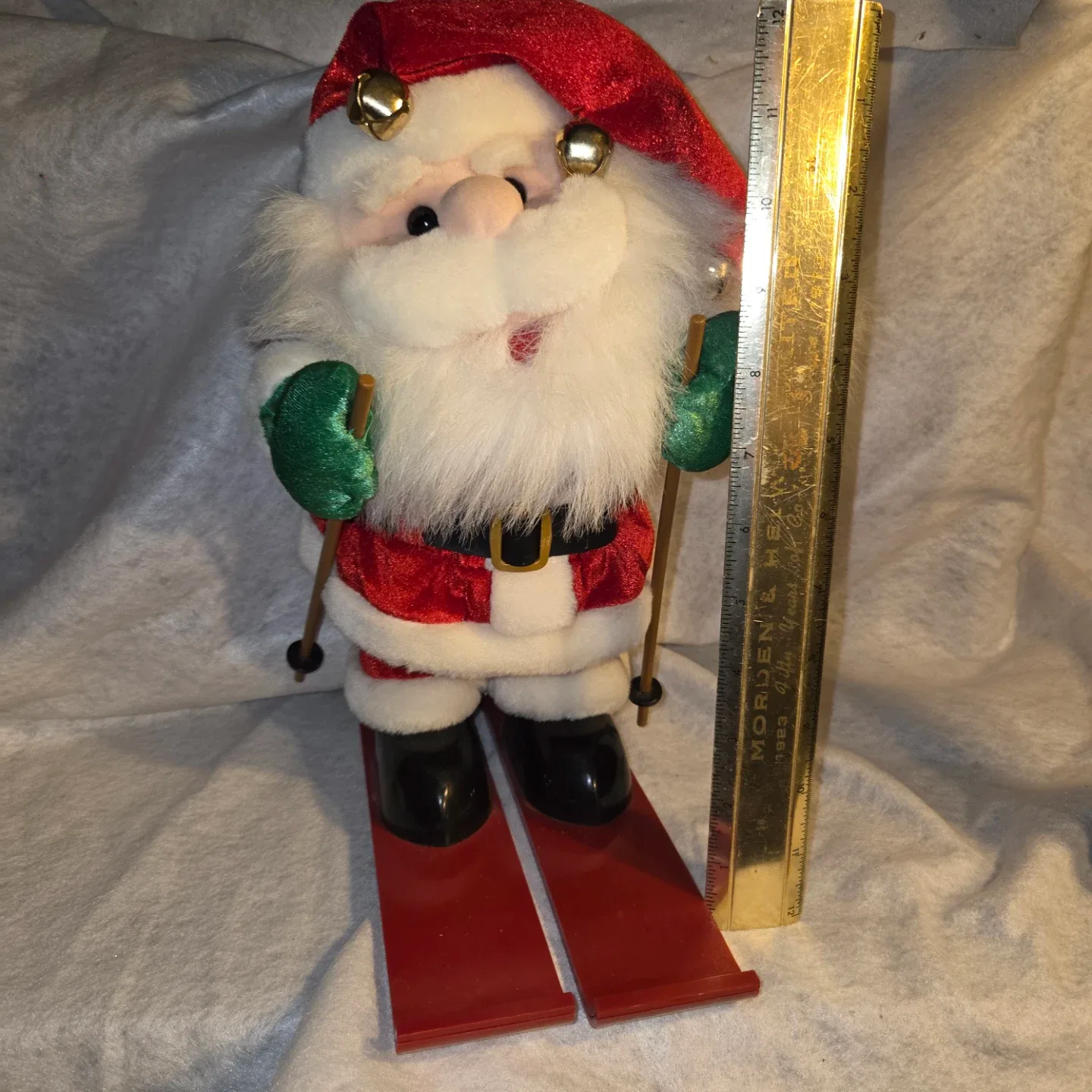 Vintage Animated Skiing Santa Claus Figure
