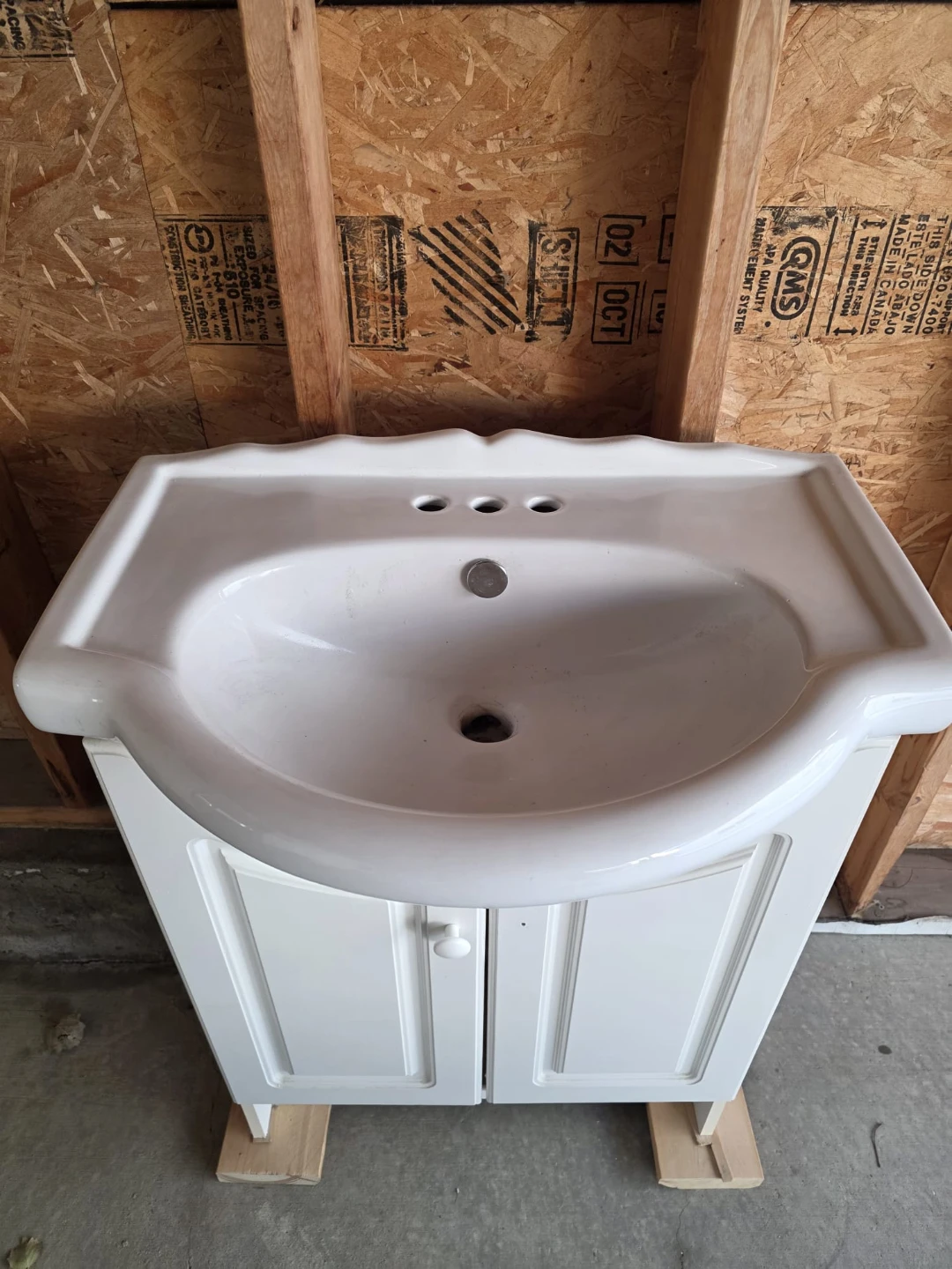 White Vanity Sink with Cabinet