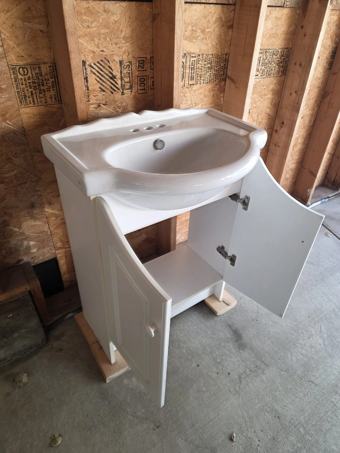 White Vanity Sink with Cabinet - photo 2