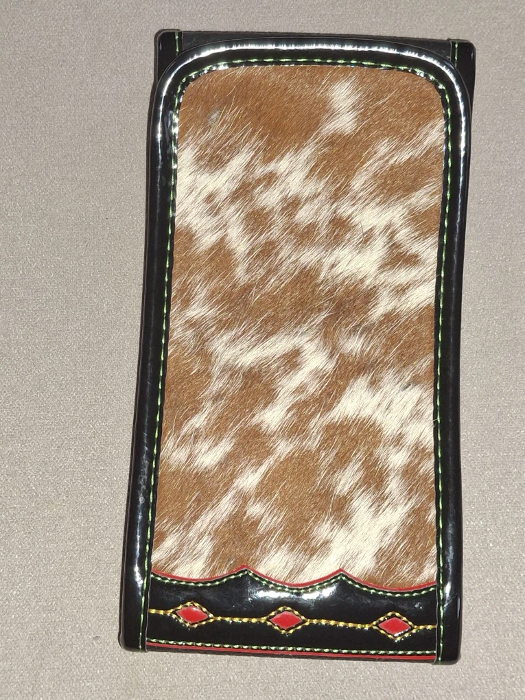 Cowhide Leather Checkbook Cover