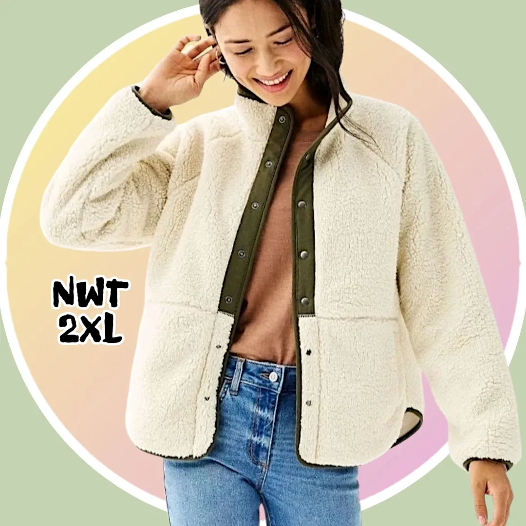 #Cleanout ♻️ NWT Sz 2X Sherpa Fleece Jacket w Pockets