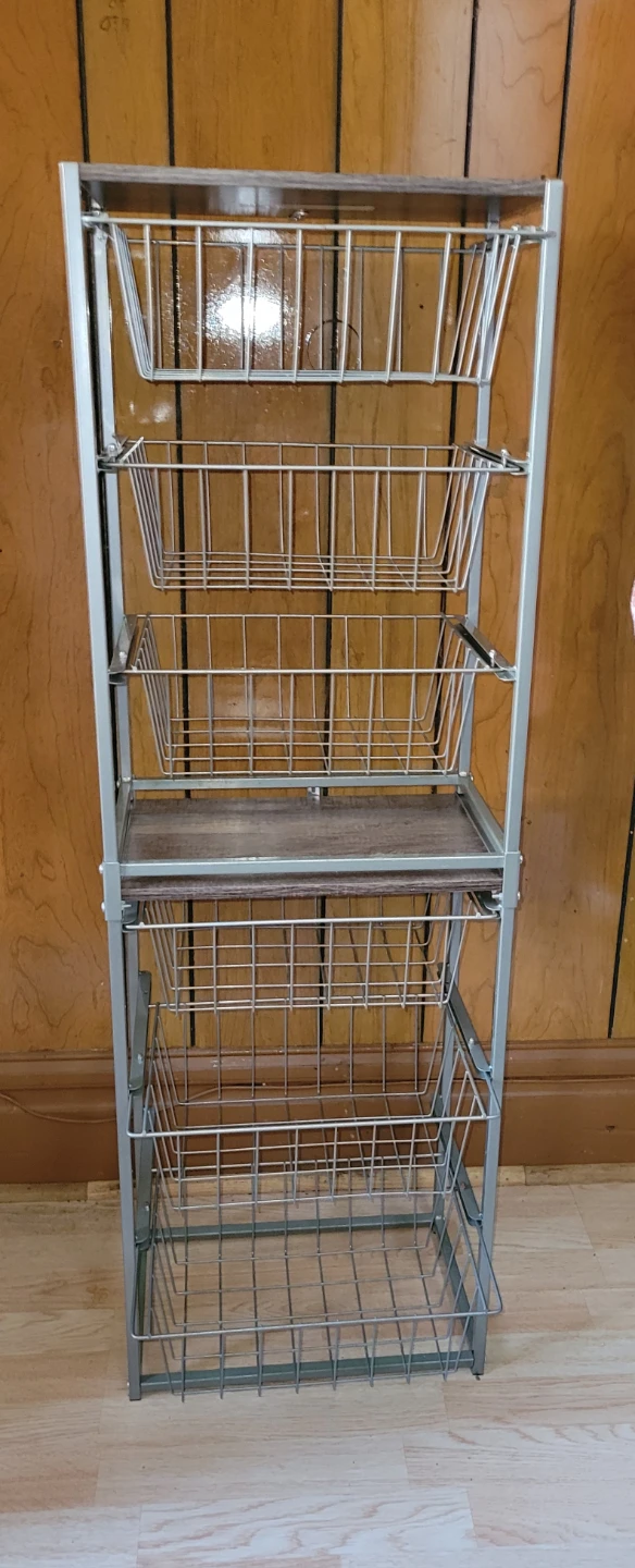 Metal Wire Basket Storage Rack
