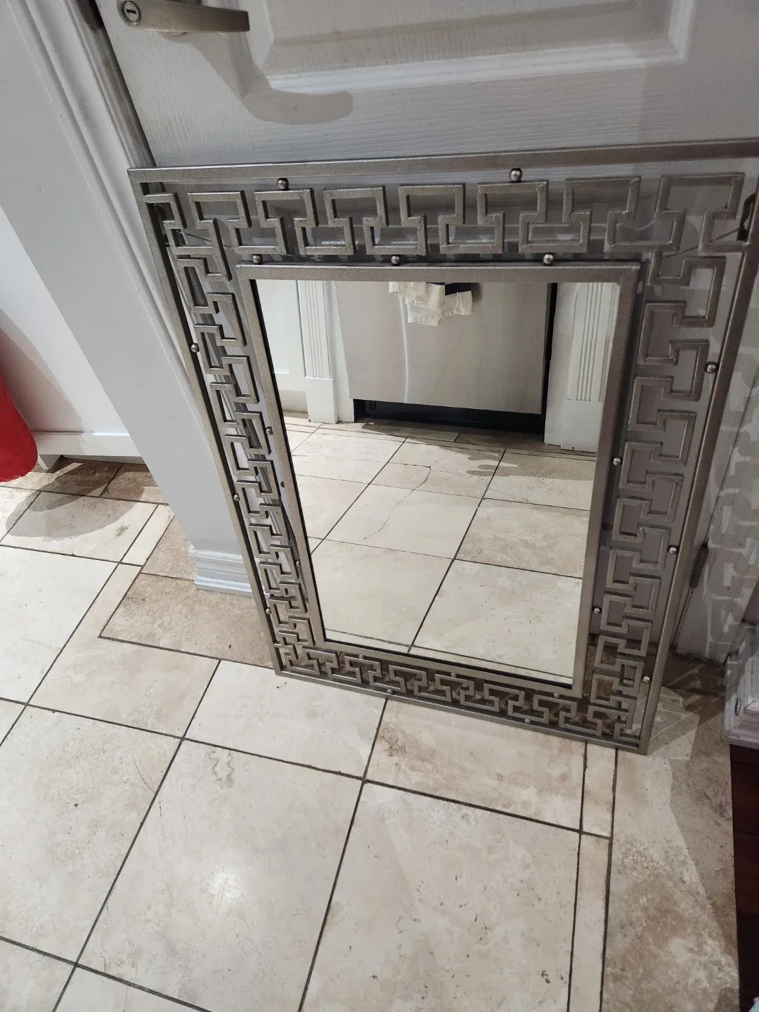 Decorative Mirror with Greek Key Design