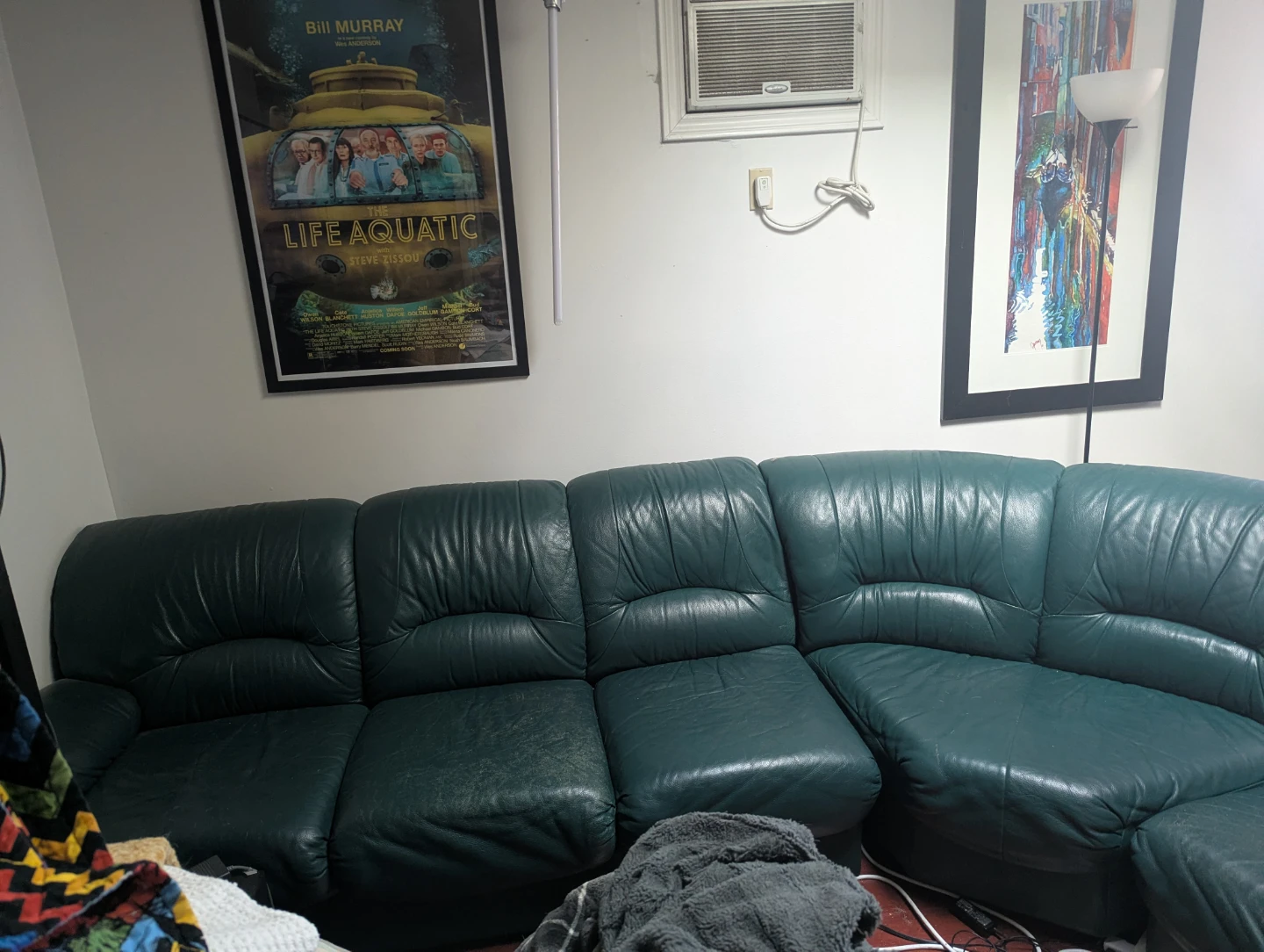 Green Leather Sectional Sofa - photo 2