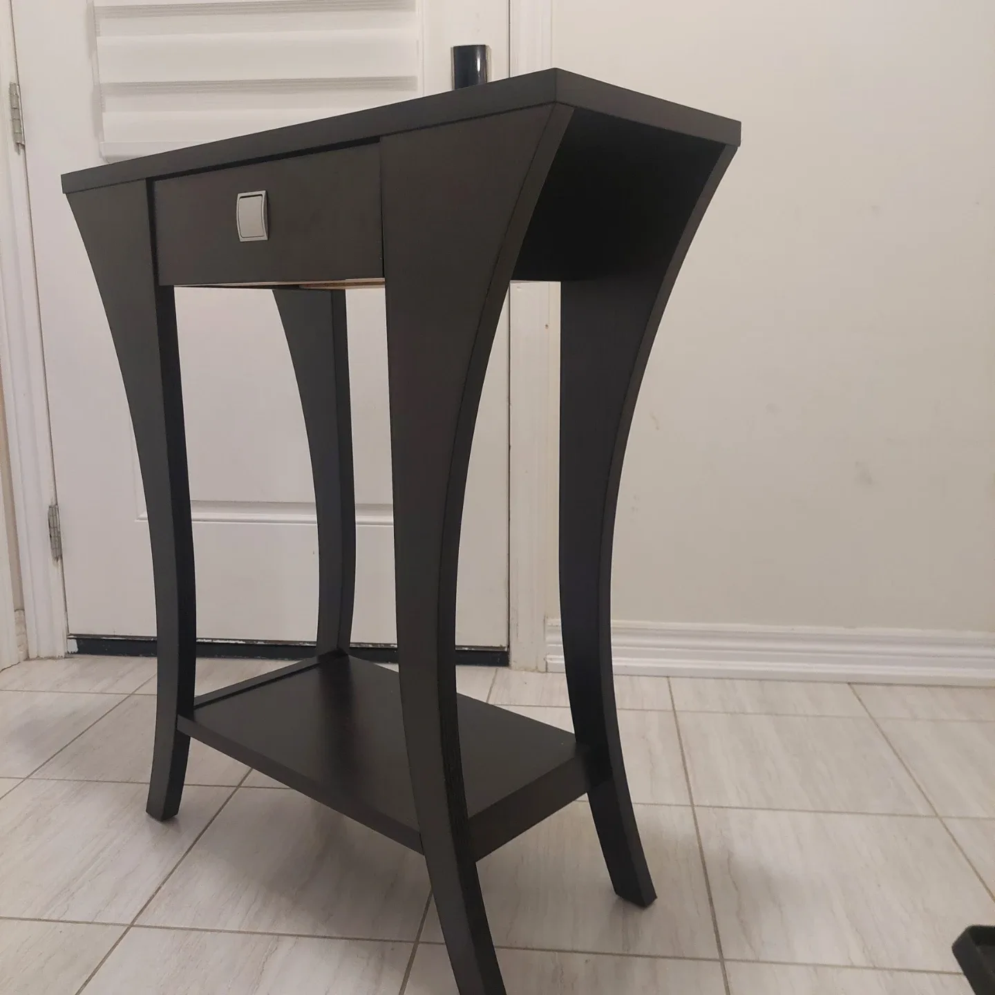 Dark Brown End Table with Drawer
