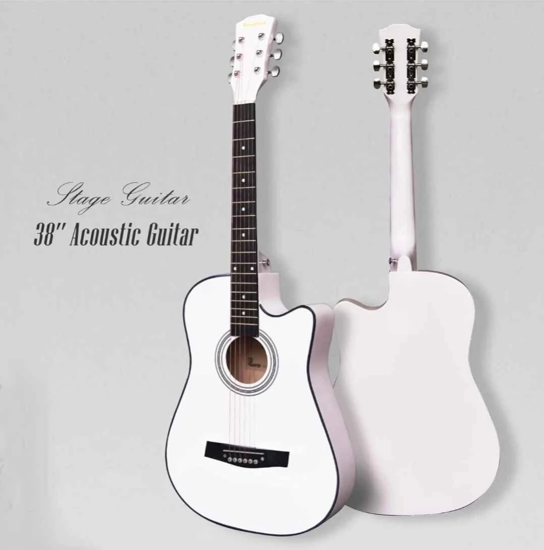 Rosafinah 38" Acoustic Guitar - White - photo 2