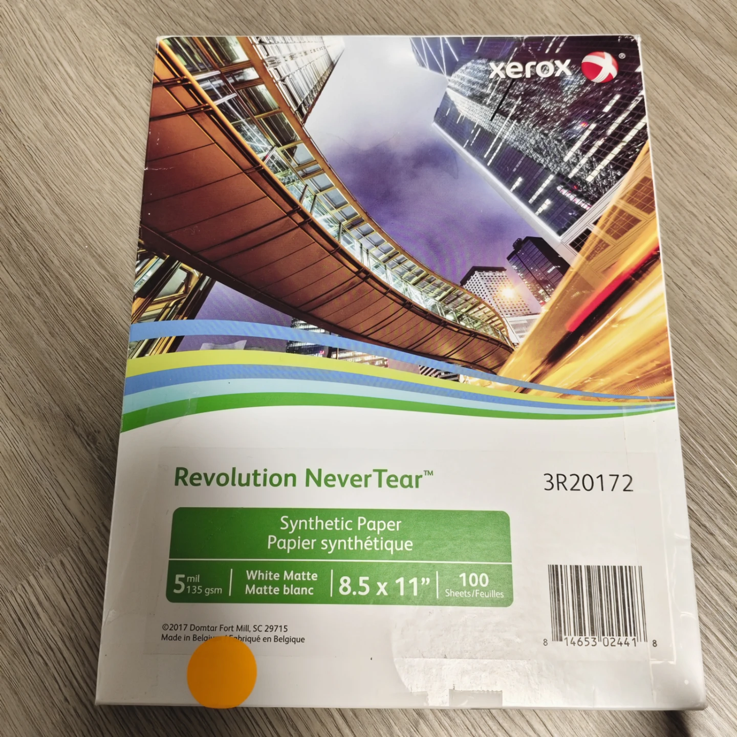 Xerox Revolution NeverTear Synthetic Paper 8.5x11"-100 sheets.