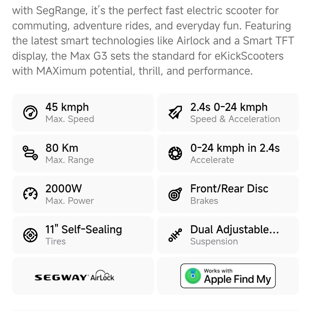 Segway Max G30P Electric Scooter