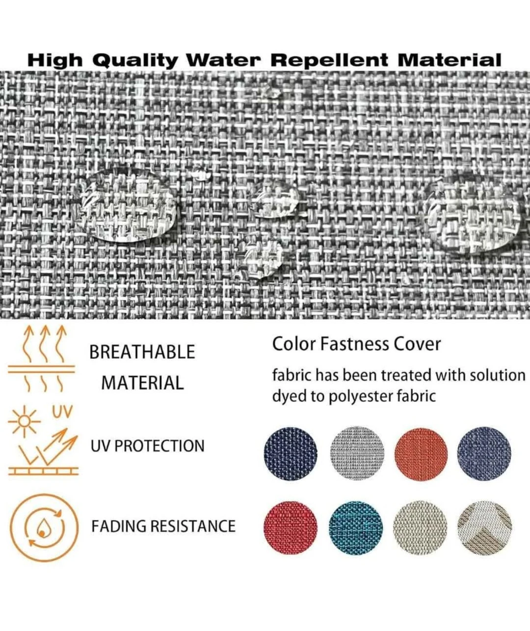 Outdoor Chair Cushions - Gray, Water Repellent - photo 5