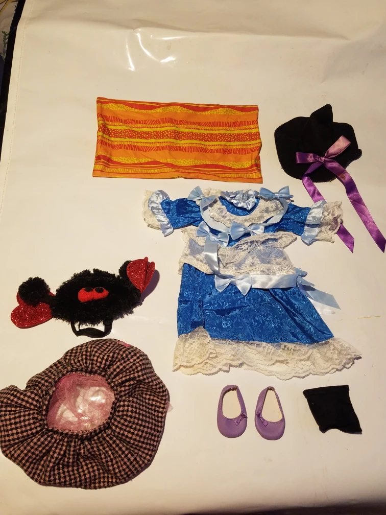 Doll Costume Set - Dress, Hats, Shoes
