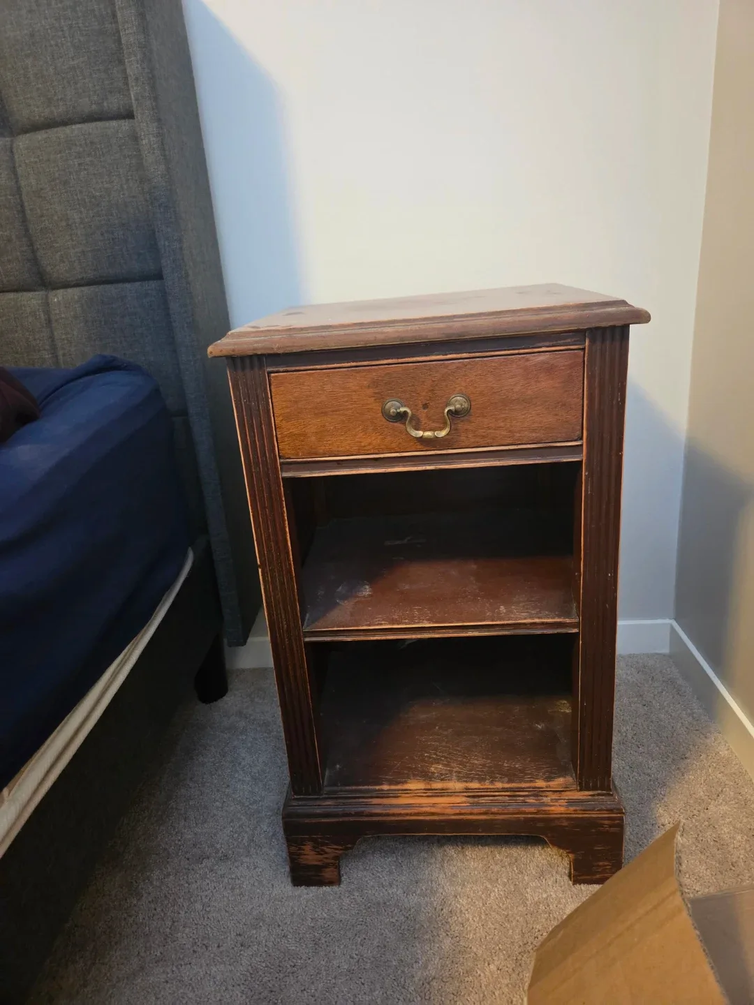 Wooden Nightstand with Drawer