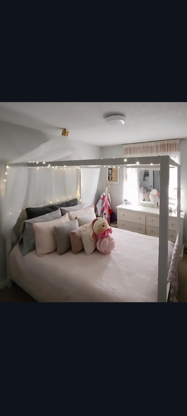White Canopy Bed Frame - photo 2