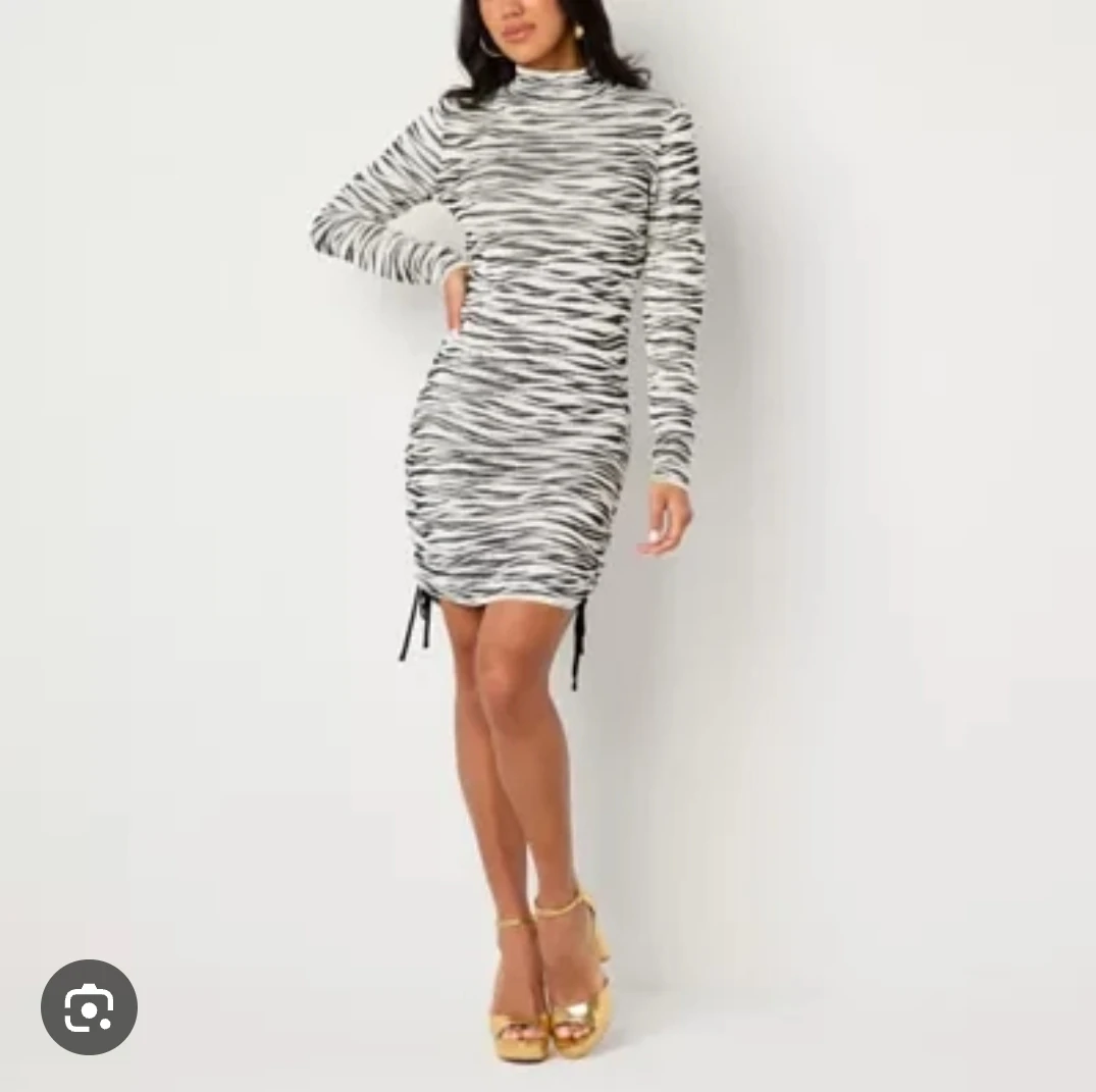 BOLD elements Long Sleeve Dress Zebra Nye Sz Large NWT