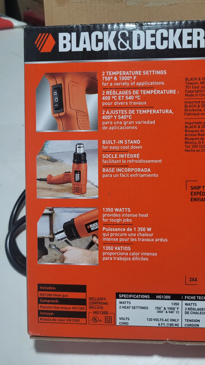 Black & Decker HG1300 Heat Gun - 1350W - photo 4