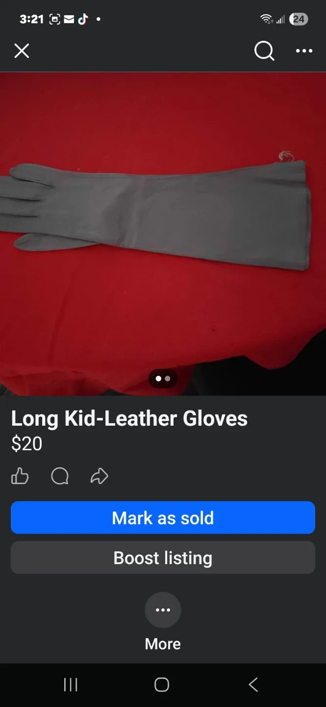 Long Kid-Leather Gloves