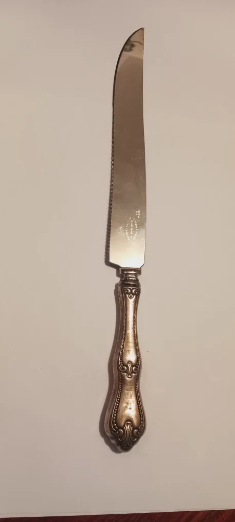 Antique Sterling Silver 925  Handle Large Knife 13"