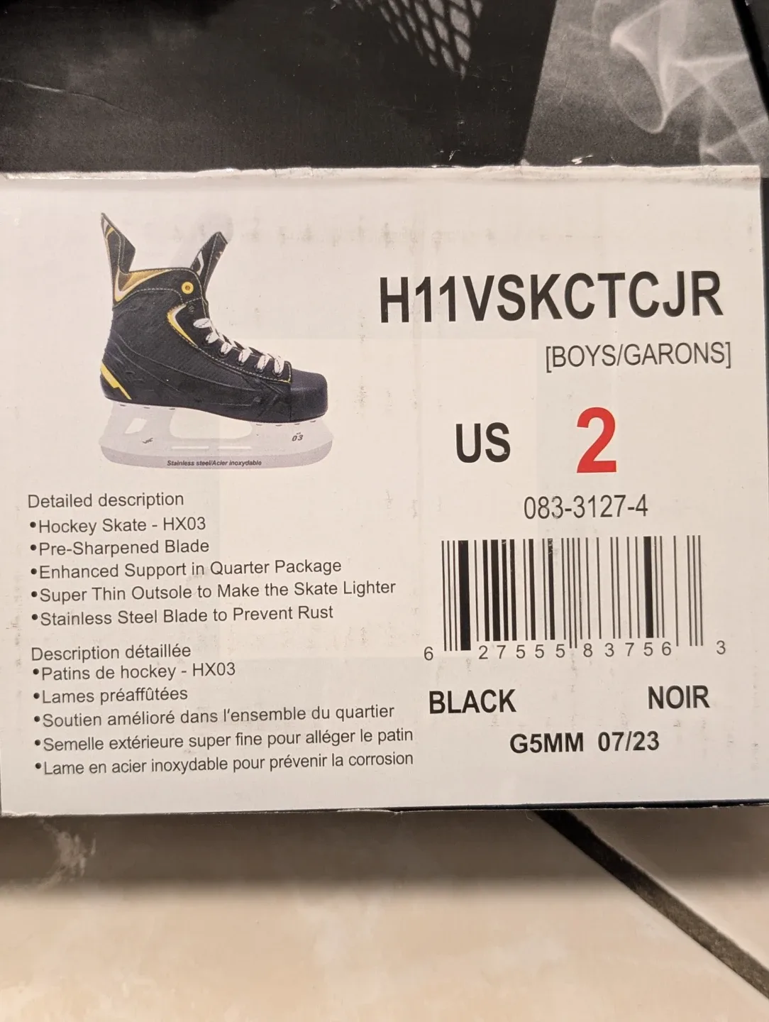 Vic Hockey H11VSKCTCJR Boys Ice Skates - US Size 2 image indicator(9)