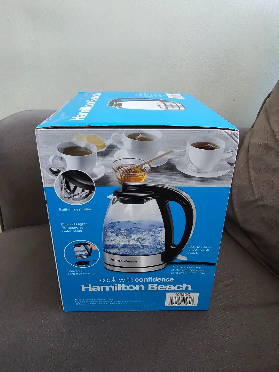 Hamilton Beach Glass Electric Tea Kettle, 1 L, 1500 Watts image indicator(2)