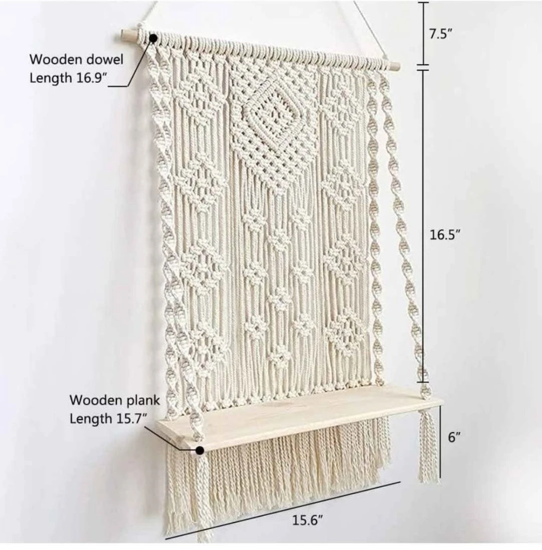 Macrame Wall Hanging Shelf - photo 4