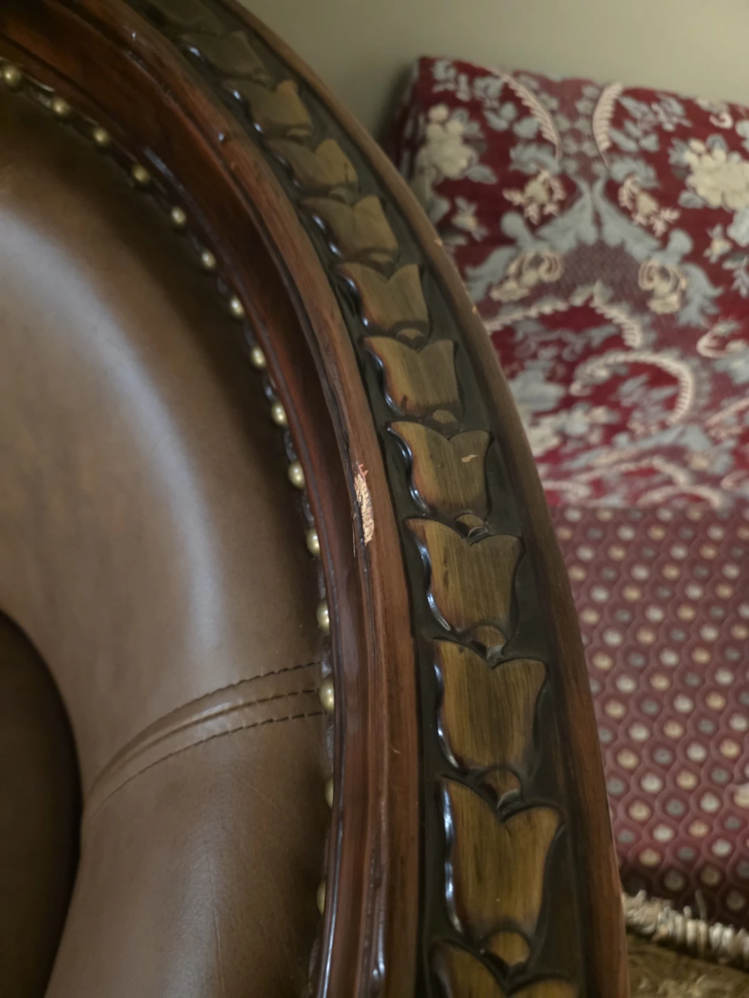 Brown Leather Loveseat Sofa - photo 3