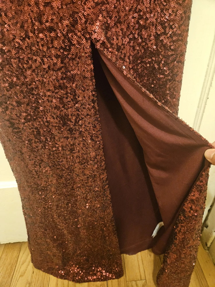 New Look Burgundy Sequin Jumpsuit - Size 8 - photo 3