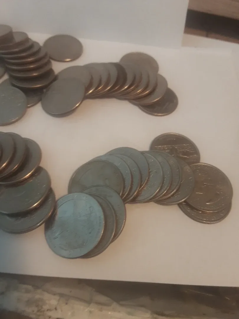 58 x usa .25 cent states and territory coins circulated $50.00