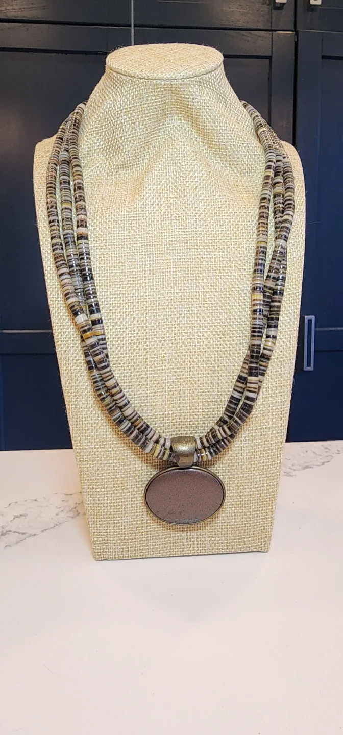 Bohemian Chic Multi-Strand Heishi Bead Necklace image indicator(3)