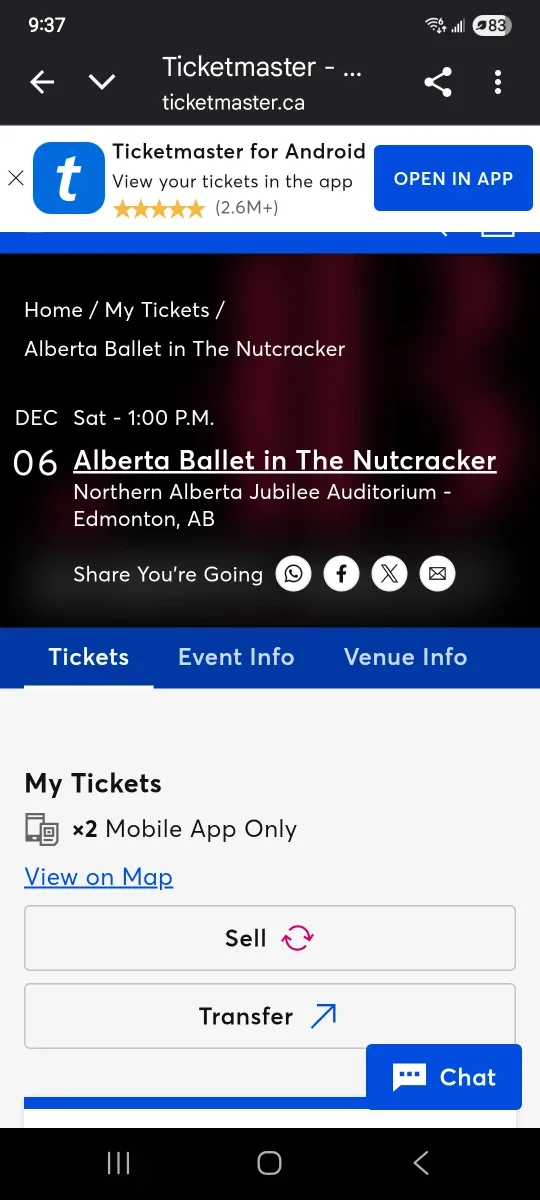Dec 6th Alberta Ballet Nutcracker Tickets