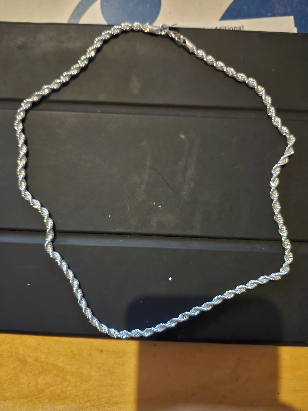 Silver PLATED Twisted Rope Chain Necklace