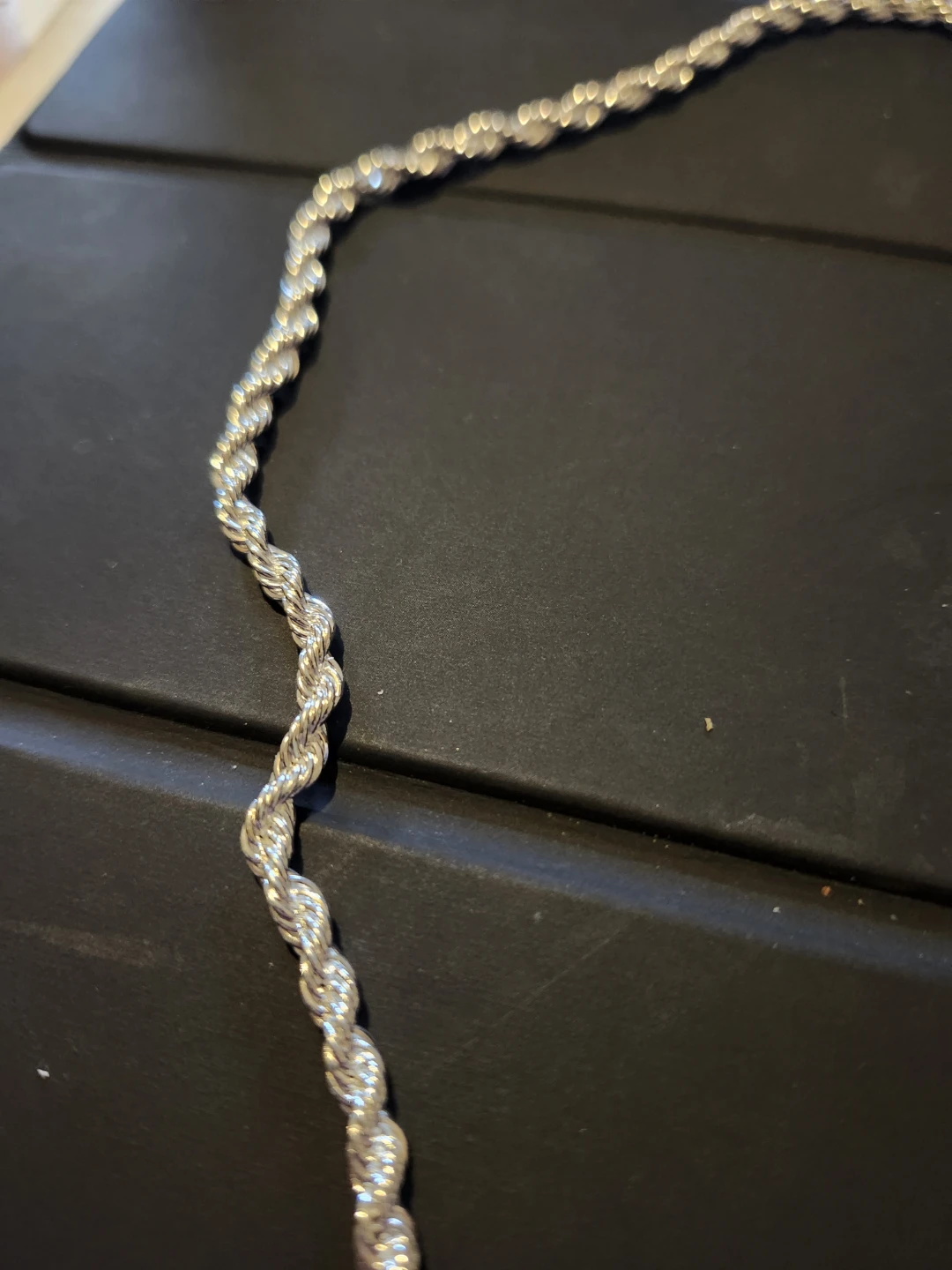 Silver PLATED Twisted Rope Chain Necklace - photo 2