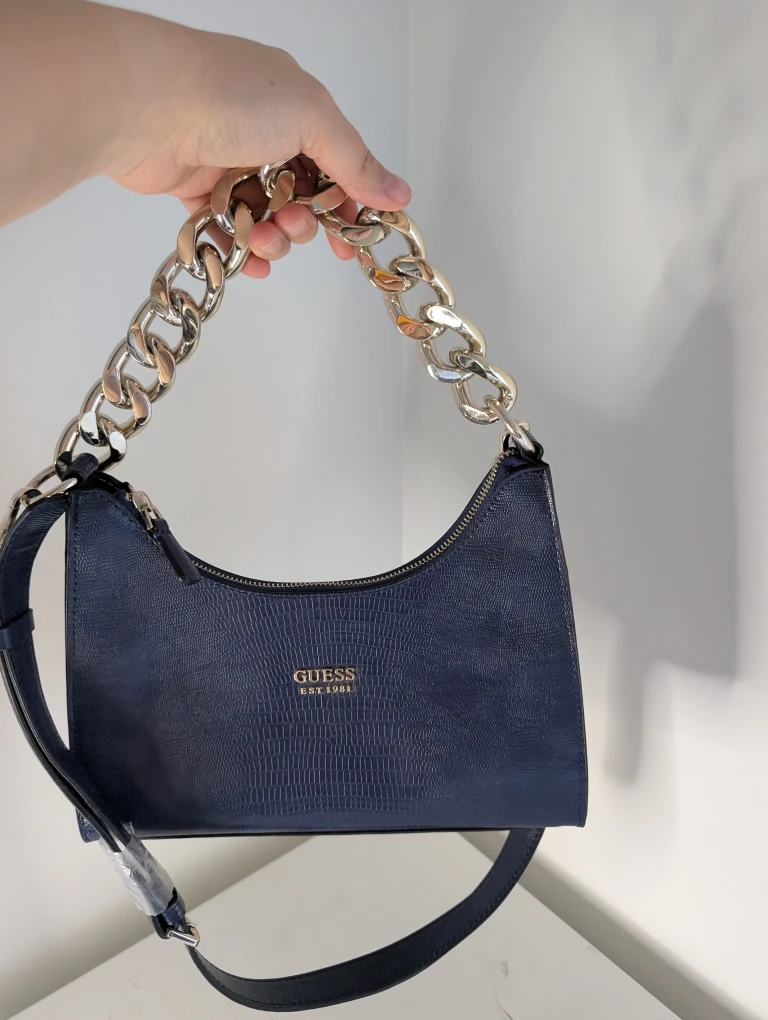 Guess Blue Chain Shoulder Bag