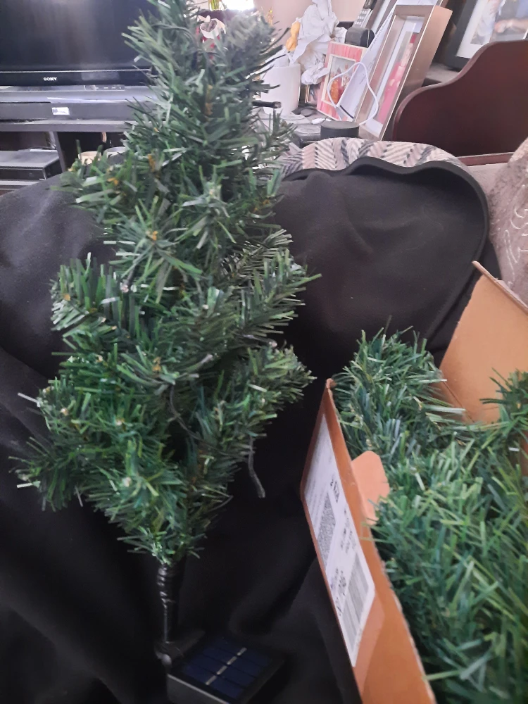 Small Artificial Christmas Tree with Solar Light