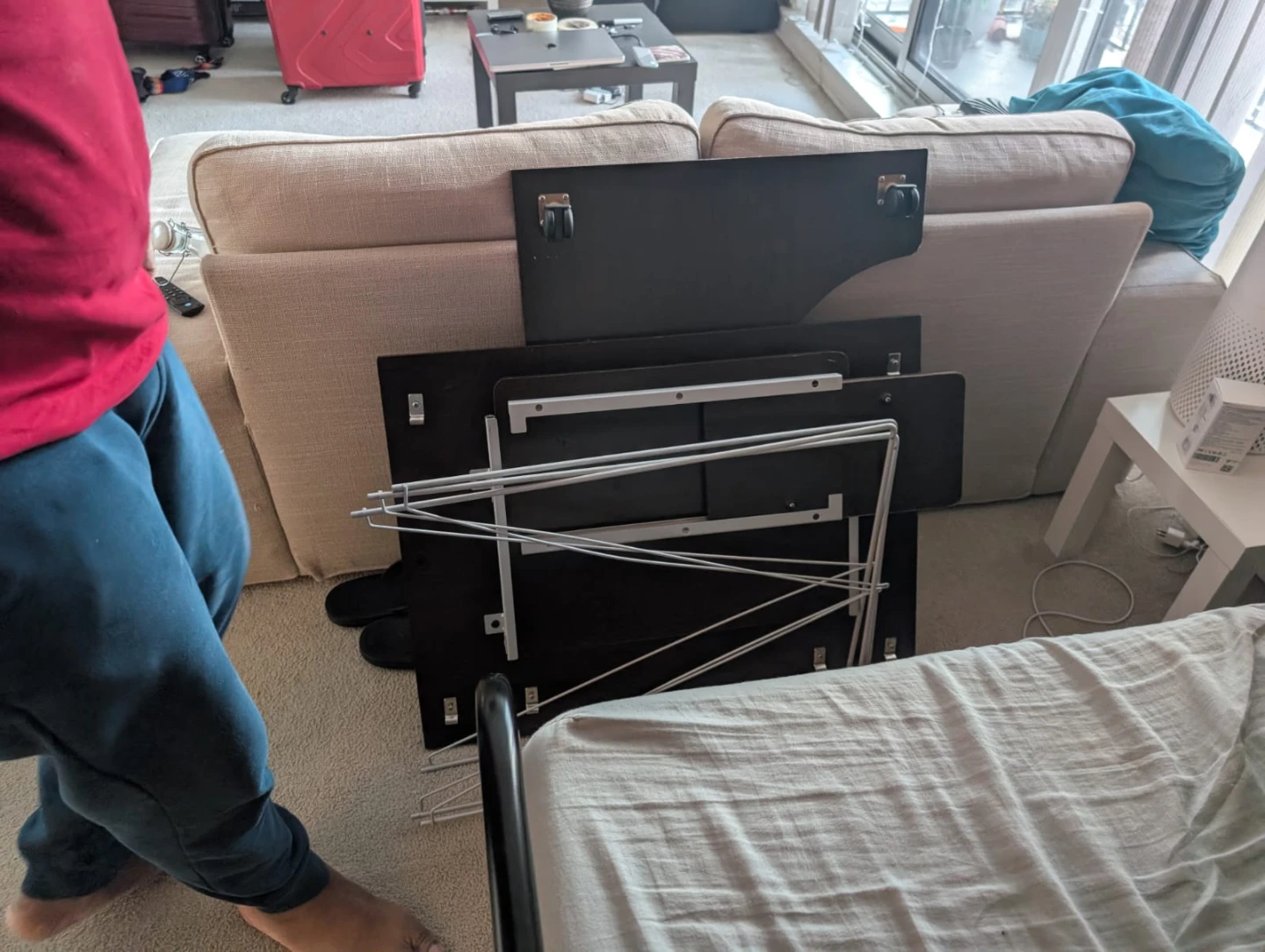 Used Brown Desk with Metal Frame