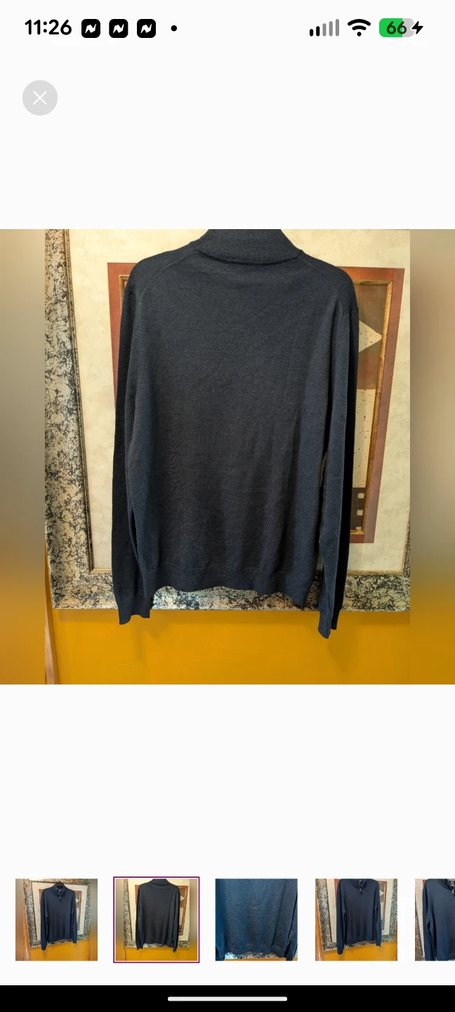 THE MEN'S STORE Bloomingdale's Navy Quarter-Zip Mock Neck-NEW - photo 2