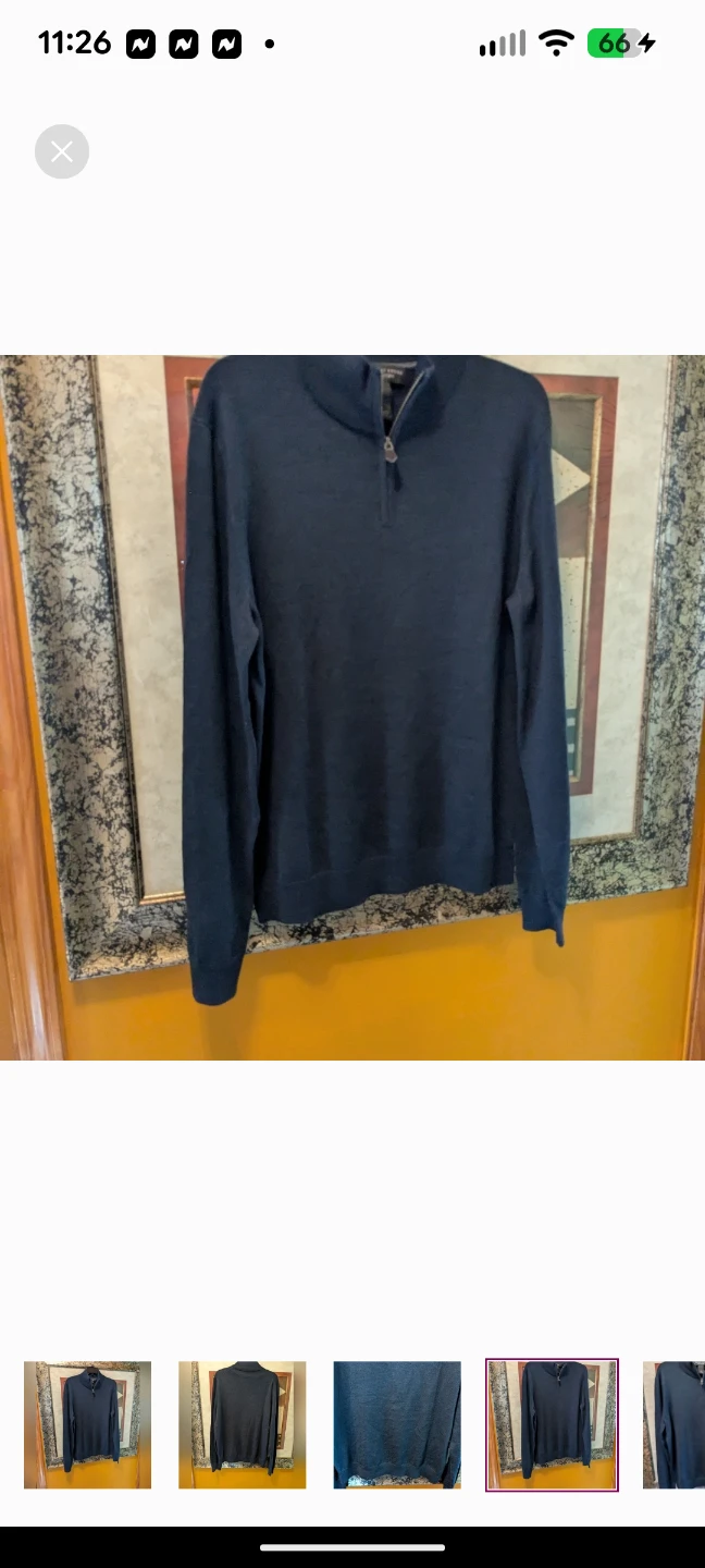 THE MEN'S STORE Bloomingdale's Navy Quarter-Zip Mock Neck-NEW - photo 4