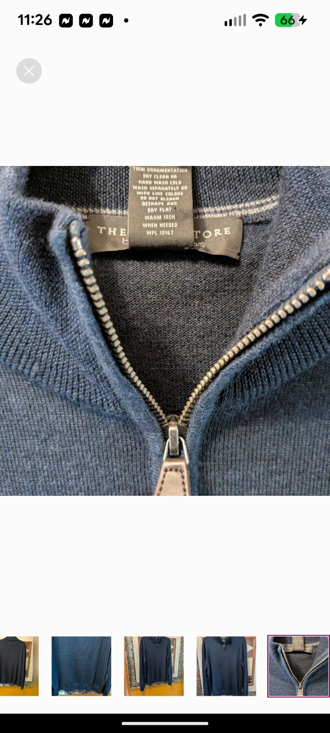 THE MEN'S STORE Bloomingdale's Navy Quarter-Zip Mock Neck-NEW - photo 5