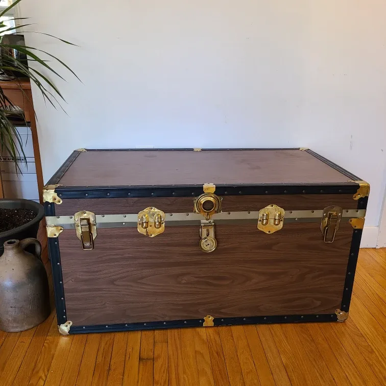 Vintage Brown Storage Steamer Trunk