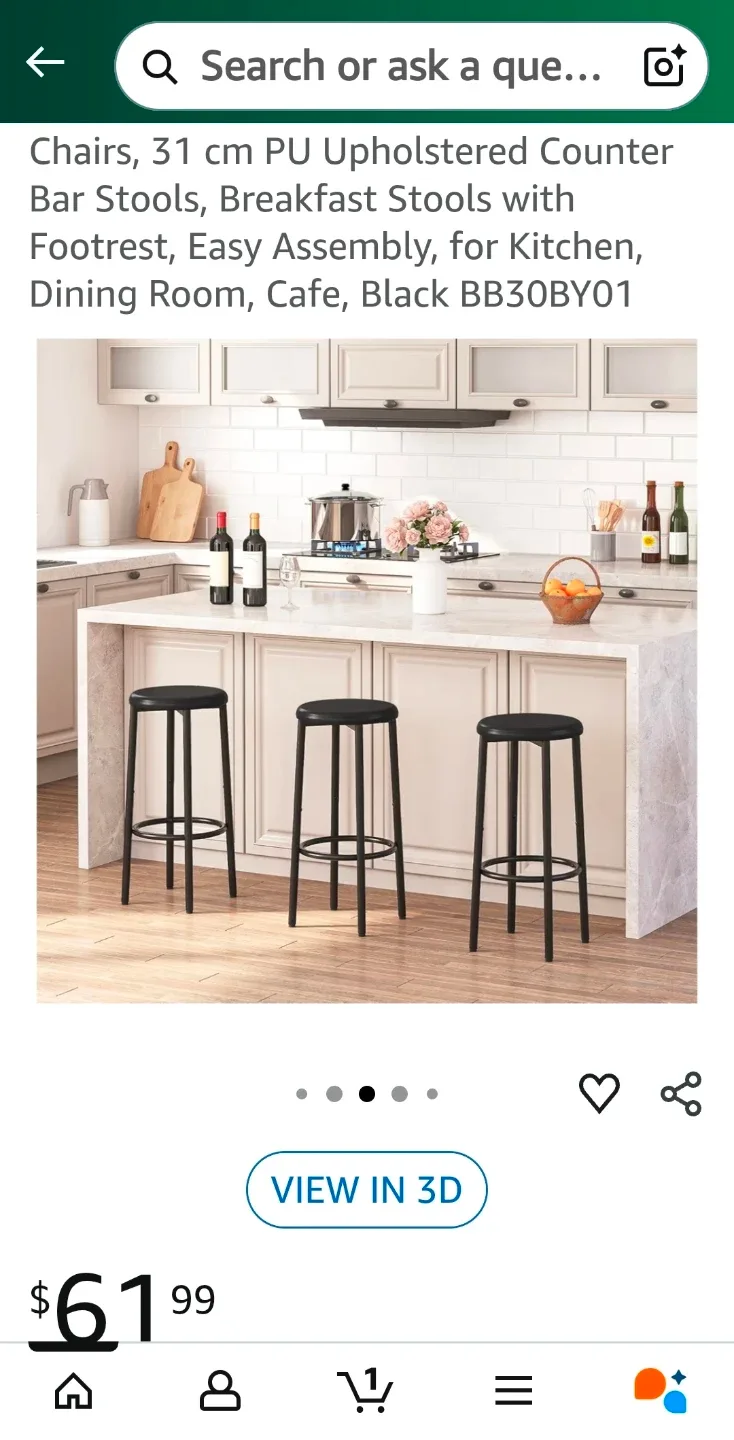 A SET OF 2 HOOBRO Black Bar Stool New image indicator(3)