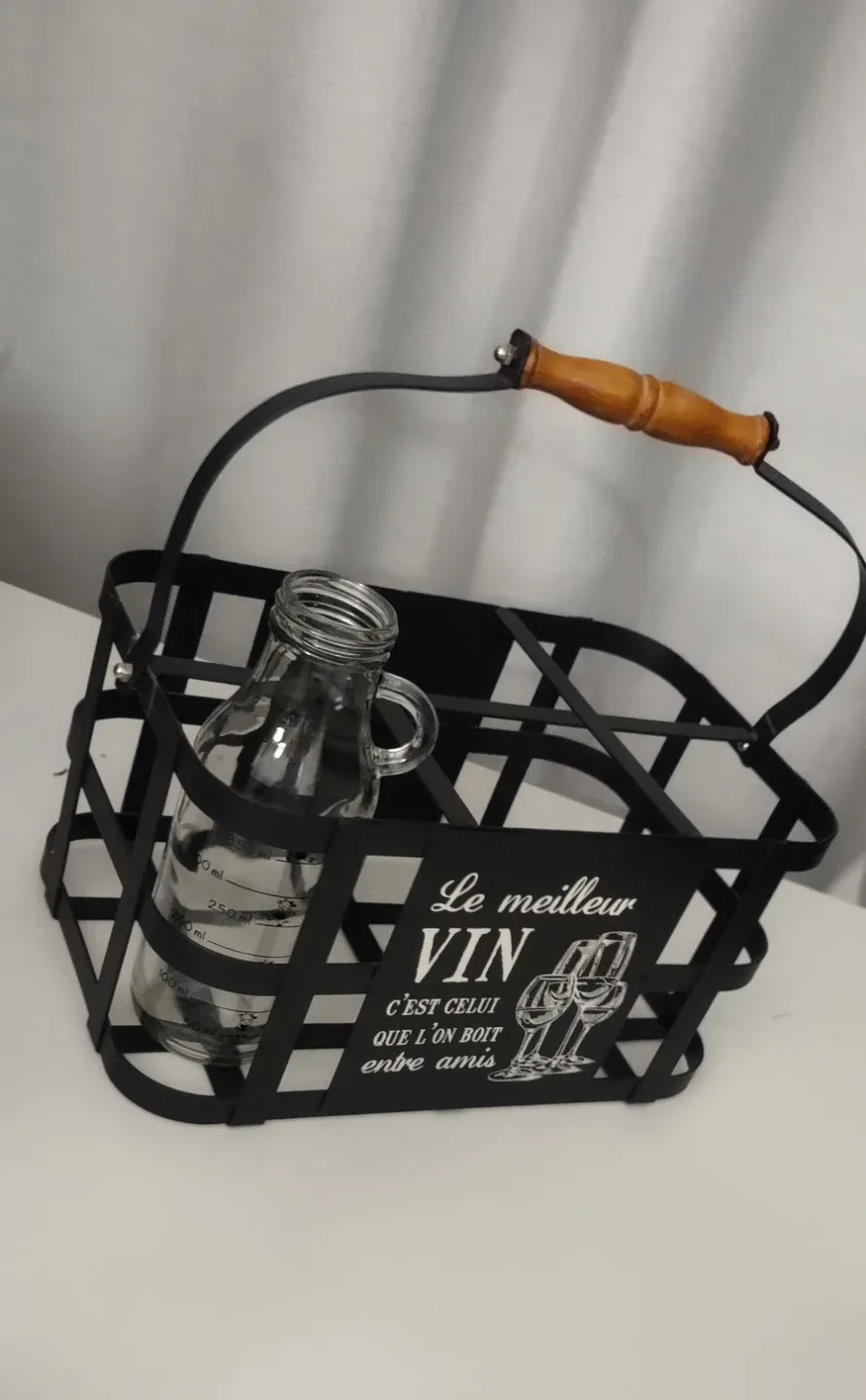 (NEW) Metal Wine Bottle Holder with Handle - #Cleanout image indicator(4)