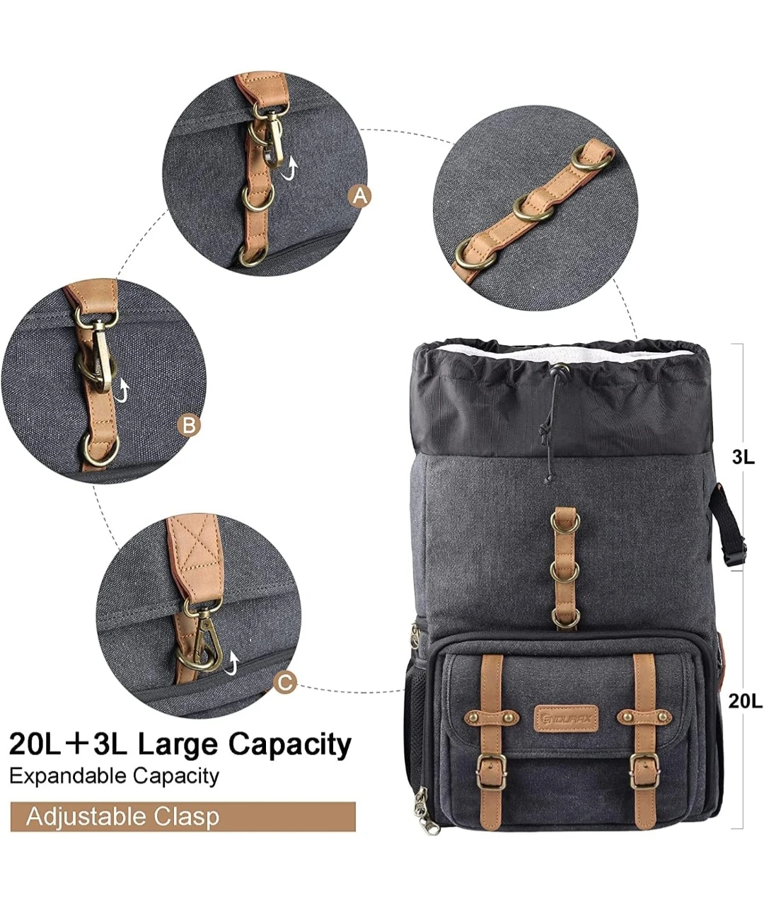 Endurax Canvas Camera Backpack - photo 2