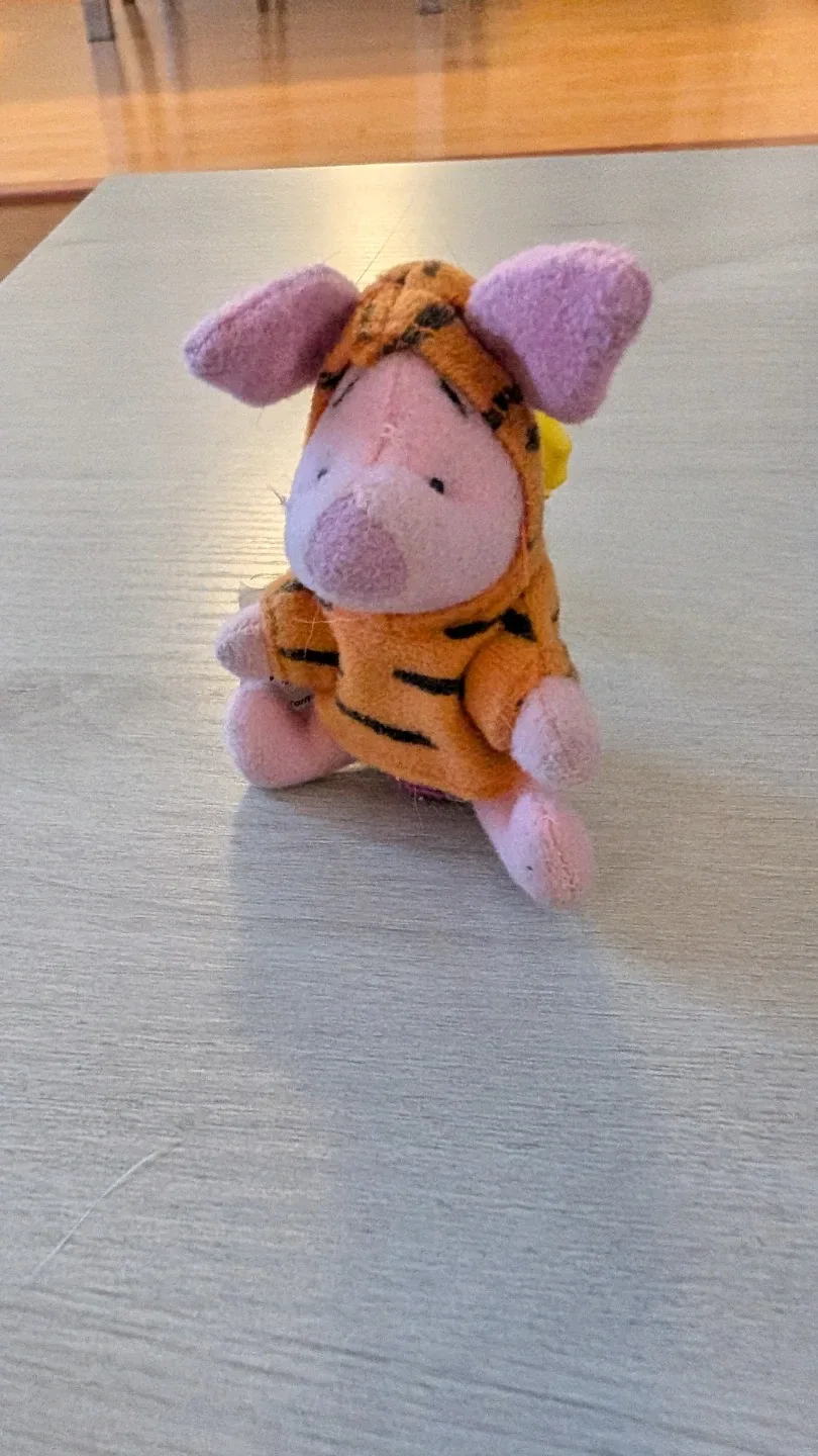 Piglet as Tigger Plush Keychain