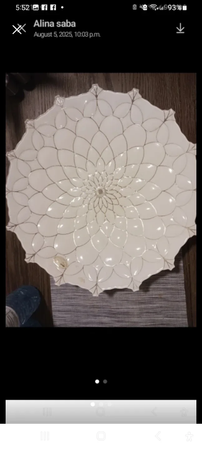 Decorative White & Gold Plate