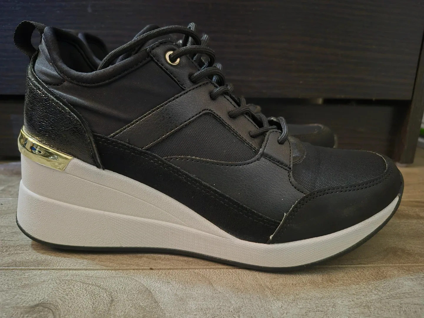 Black Wedge Heel Sneakers ALDO US 7