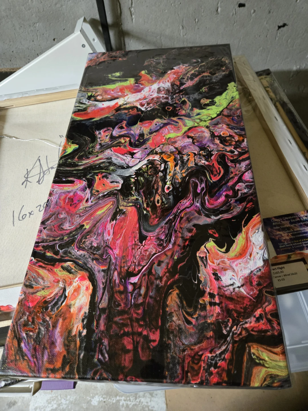 Cell Destruction Acrylic Painting on Canvas 16x20