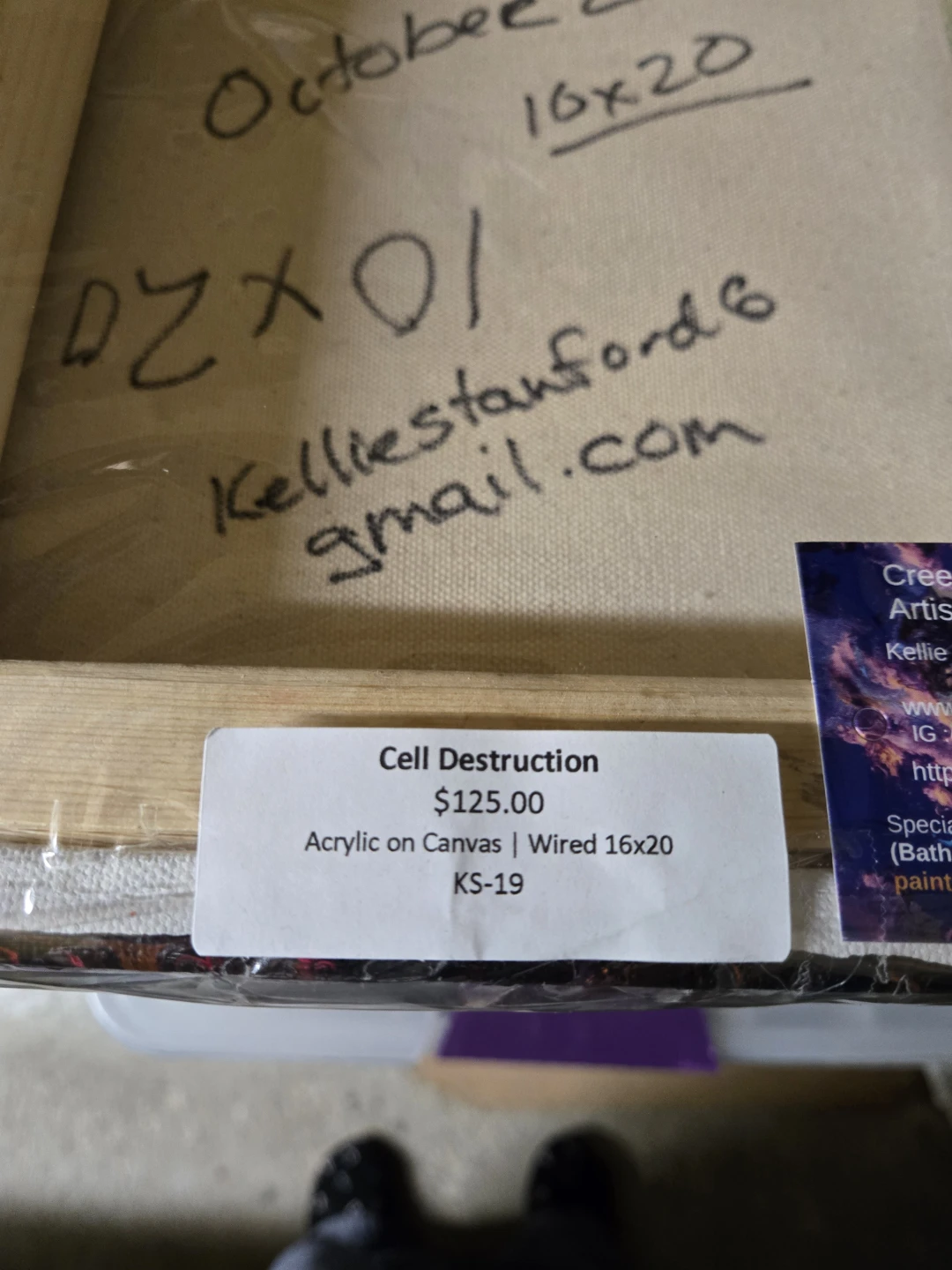 Cell Destruction Acrylic Painting on Canvas 16x20 - photo 2