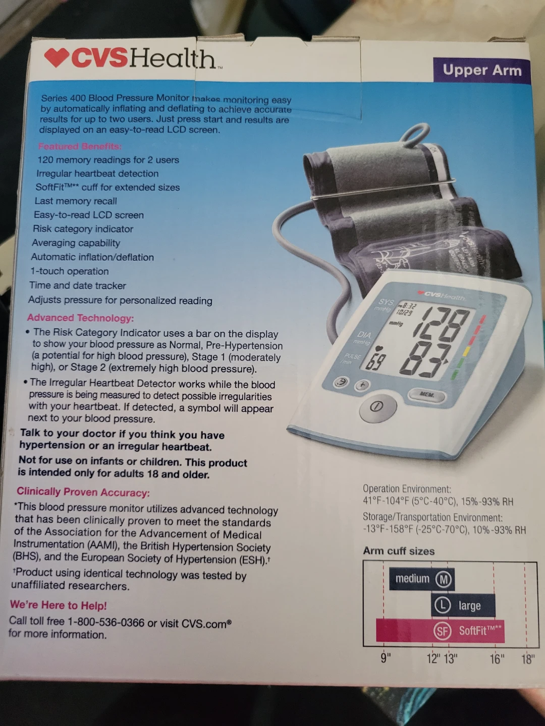 New CVS Health Series 400 Blood Pressure Monitor - photo 3