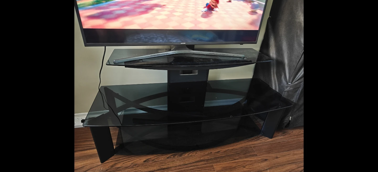 Black Glass TV Stand