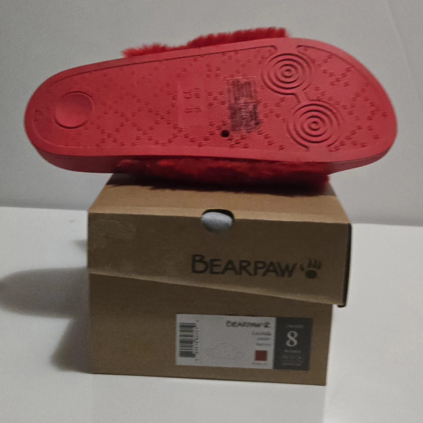 Bearpaw Lucinda Red Furry Slides - Size 8 - photo 5