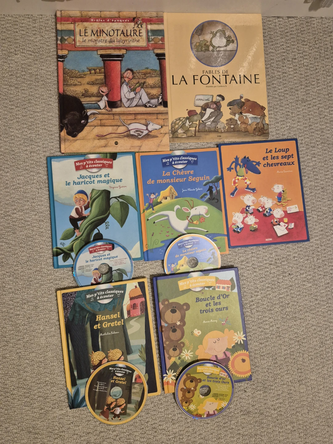 Collection of French Children's Books with CDs